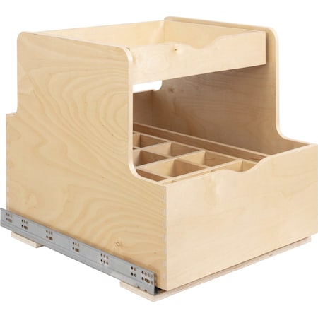 Hardware Resources 21In. Wood Rollout Bottle Double Drawer ROBTD21-WB